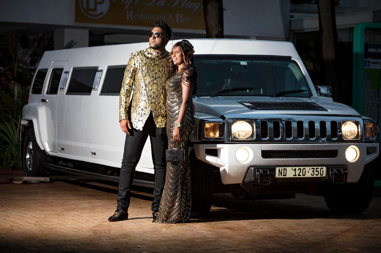 Pearl White Stretched Hummer